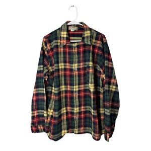 L.L. Bean Vintage Plaid Flannel Shirt - Men's Large - Made in USA